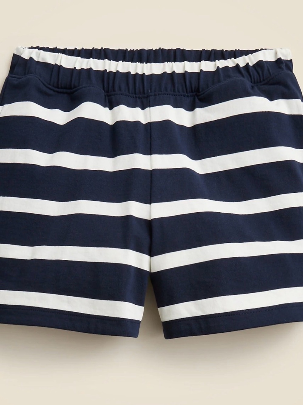 J. Crew Navy and White Striped Elastic Waist Athletic Shorts